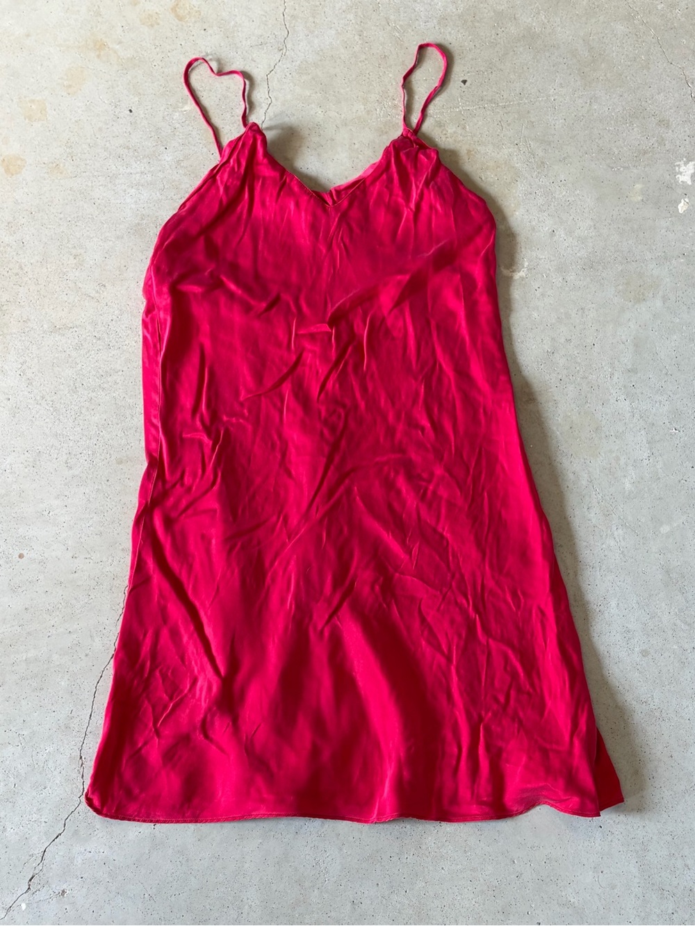 Vintage Victoria's Secret Gold Label 100% Silk Slip Dress Red P